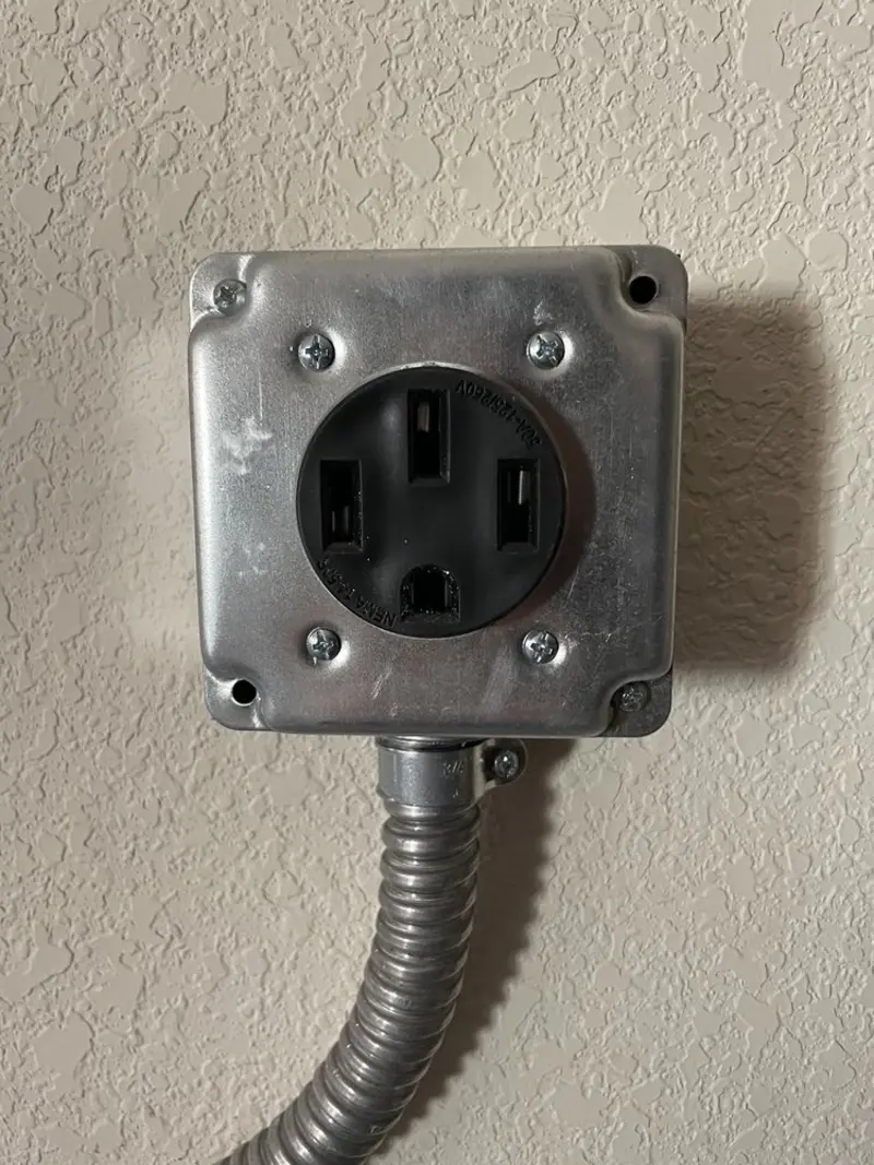 NEMA 14-50 outlet installed for Smart Home Electrical in Forsyth